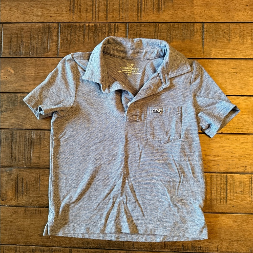 Vineyard Vines Kids Light Gray Polo Shirt